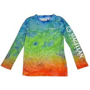 Magellan Outdoors Kids S 8 Fish Gear Realtree Aspect Rainbow Camo LS Shirt